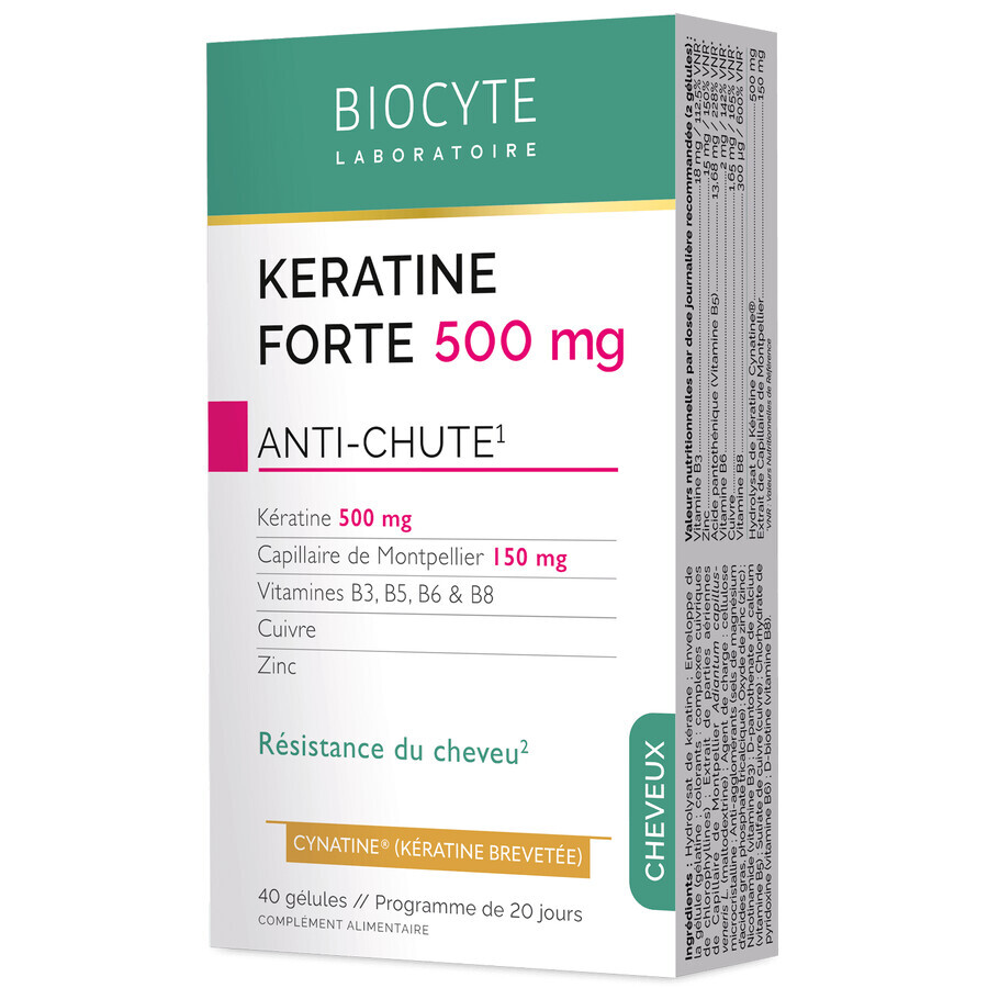 Biocyte Keratine Forte: Зміцнення та Блиск Волосся, 40 капсул: ціни та характеристики