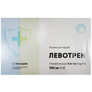 Левотрен розчин д/інф. 500 мг/100 мл по 100 мл №10 у пак.