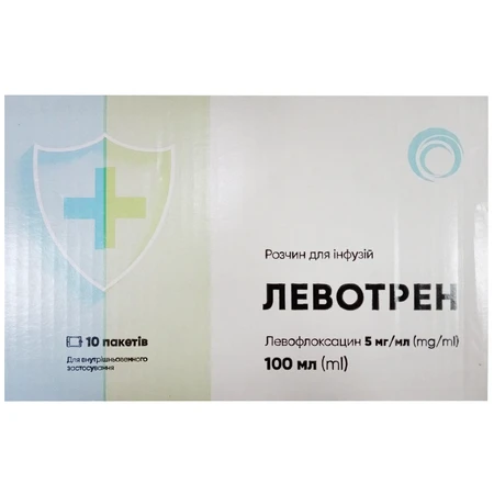 Левотрен розчин д/інф. 500 мг/100 мл по 100 мл №10 у пак.: ціни та характеристики