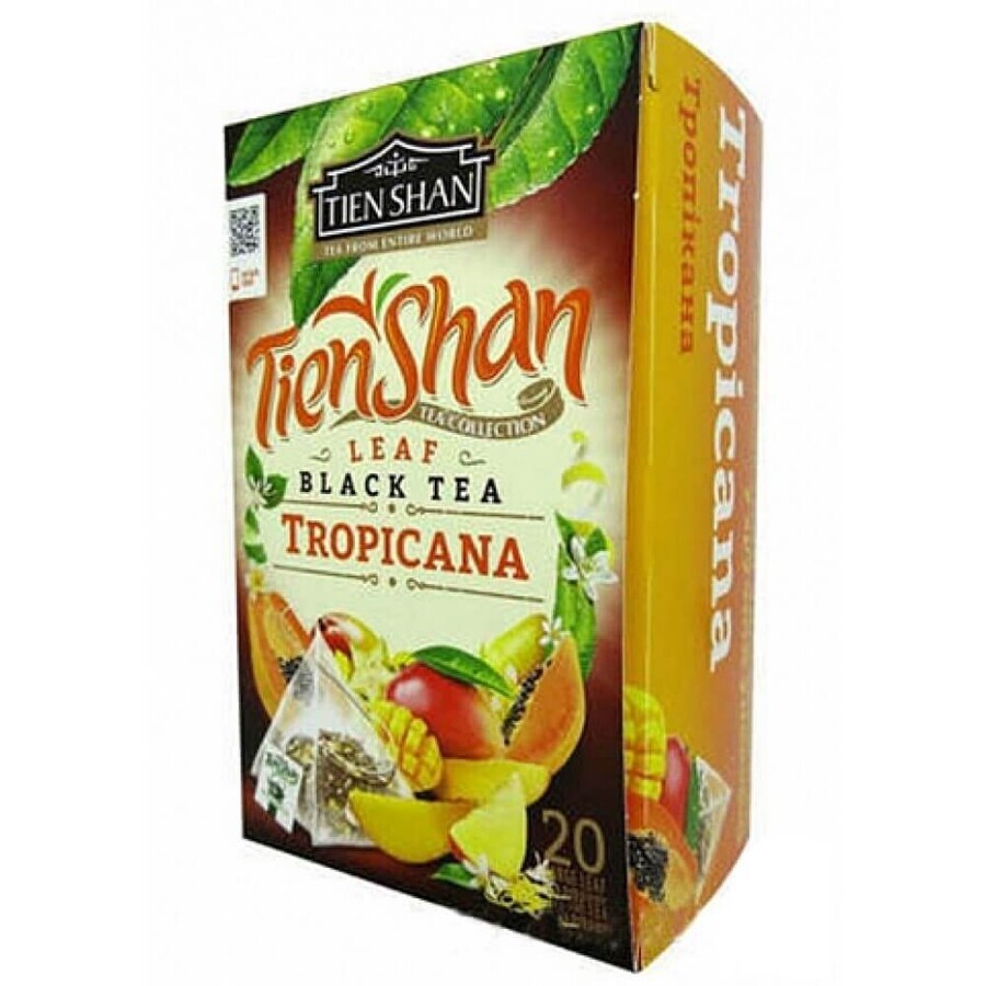 Чай чорний Tien Shan Тропікана в фільтр-пакетах по 2 г упаковка 20 шт: ціни та характеристики