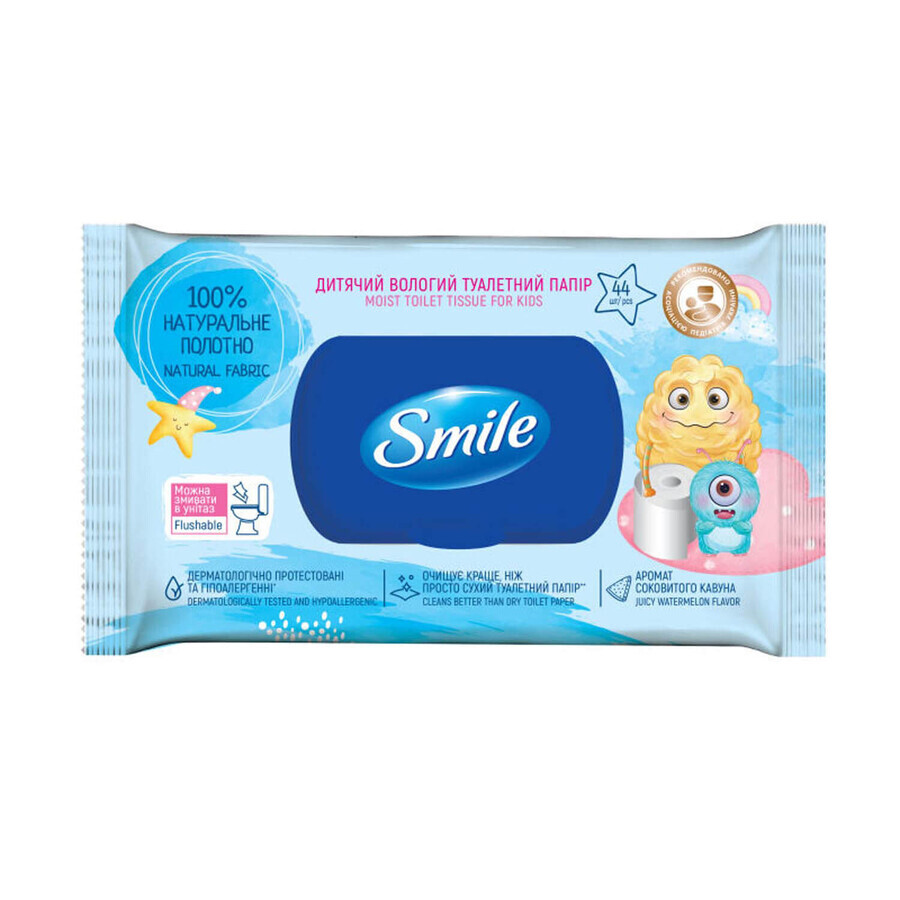 Бумага туалетная влажная Smile детская 44 шт : цены и характеристики