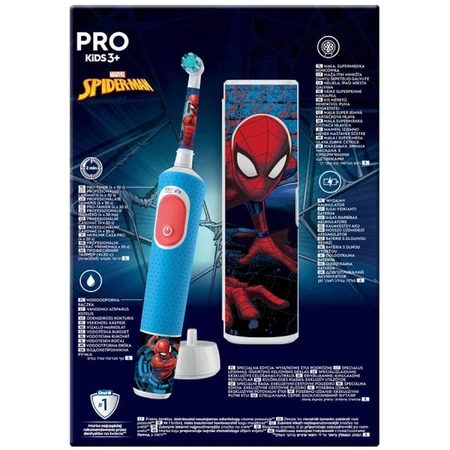 Зубная щетка Oral-B D103.413.2KX электрическая с 3-х лет Pro Kids Spiderman типу 3708 + дорожный чехол: цены и характеристики
