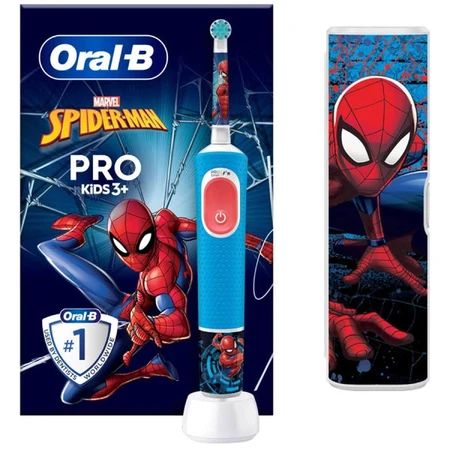 Зубная щетка Oral-B D103.413.2KX электрическая с 3-х лет Pro Kids Spiderman типу 3708 + дорожный чехол: цены и характеристики