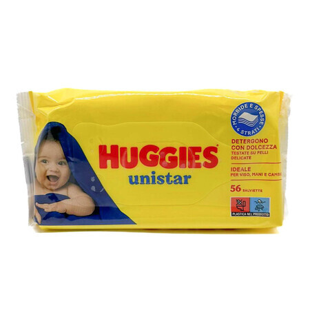 Серветки вологі дитячі Huggies Unistar 56 шт 