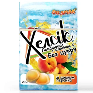 Леденцы с витамином С Dr.Smak Хелсик без сахара со вкусом персика 20 шт 