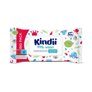 Салфетки влажные детские Kindii 99% Water №100
