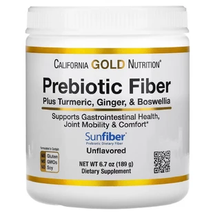 Пребіотична клітковина плюс куркума, імбир та босвелія Prebiotic Fiber Plus Turmeric, Ginger, Boswellia California Gold Nutrition, 189 г