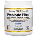 Пребіотична клітковина плюс куркума, імбир та босвелія Prebiotic Fiber Plus Turmeric, Ginger, Boswellia California Gold Nutrition, 189 г