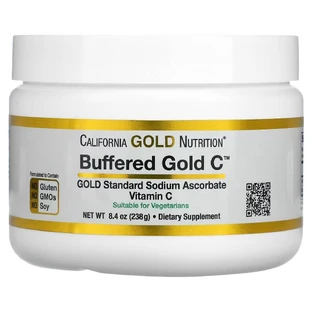 Буферизированный Витамин C 1000 мг, некислый порошок, Buffered Gold C, Non-Acidic Vitamin C Powder, Sodium Ascorbate, California Gold Nutrition, 238 г