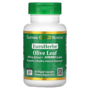 Оливковые Листья 500 мг, Olive Leaves, California Gold Nutrition, 60 капсул