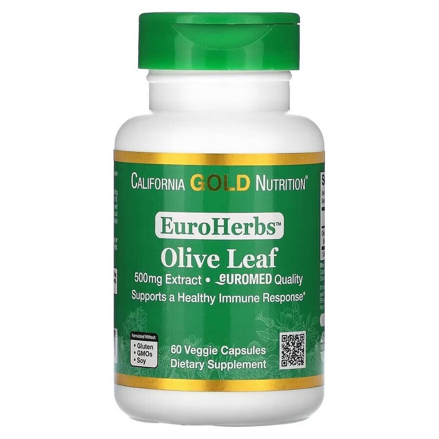 Оливковые Листья 500 мг, Olive Leaves, California Gold Nutrition, 60 капсул: цены и характеристики