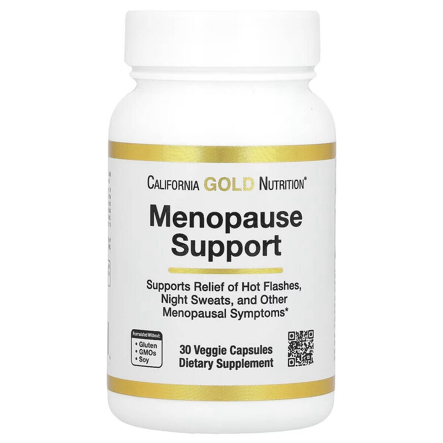 Поддержка в период менопаузы, Menopause Support, California Gold Nutrition, 30 вегетерианских капсул: цены и характеристики