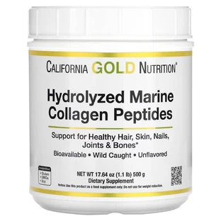 Морський Колаген Гідролізовані пептиди, без ароматизаторів, Hydrolyzed Marine Collagen Peptides, California Gold Nutrition, 500 г