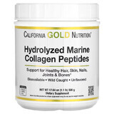 Морской Коллаген Гидролизованные пептиды, без ароматизаторов, Hydrolyzed Marine Collagen Peptides, California Gold Nutrition, 500 г