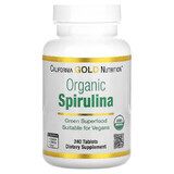 Спіруліна органічна, 500 мг, Organic Spirulina, California Gold Nutrition, 240 таблеток