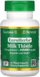 Екстракт розторопші, 175 мг, Milk Thistle Extract, EuroHerbs, European Quality, California Gold Nutrition, 60 вегетаріанських капсул