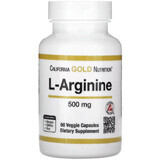 L-Аргинин, 500 мг, L-Arginine, California Gold Nutrition, 60 вегетарианских капсул