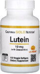 Лютеїн із зеаксантином, 10 мг, Lutein with Zeaxanthin, California Gold Nutrition, 120 вегетаріанських капсул