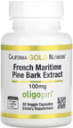 Экстракт коры французской приморской сосны, олигопин, 100 мг, French Maritime Pine Bark Extract, Oligopin, California Gold Nutrition, 60 вегетарианских капсул