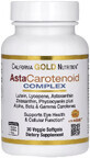 Комплекс астакаротиноидов, лютеин, ликопин, астаксантин, AstaCarotenoid Complex, Lutein, Lycopene, and Astaxanthin Complex, California Gold Nutrition, 30 вегетарианских капсул