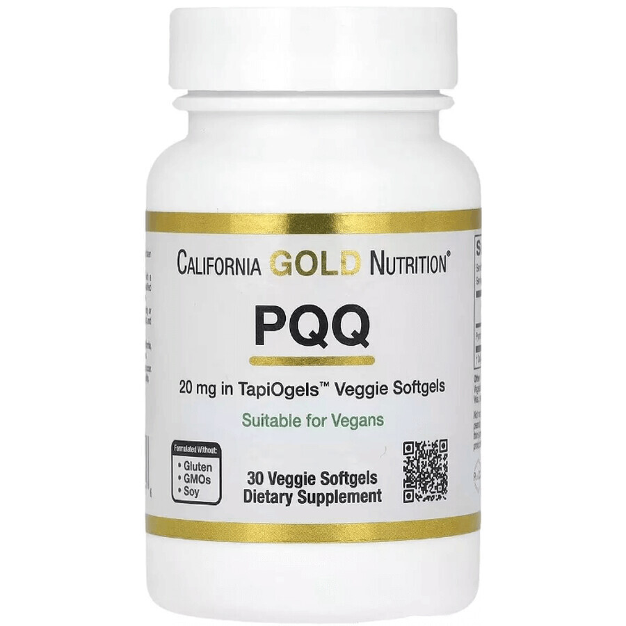 Пирролохинолинхинон PQQ, 20 мг, California Gold Nutrition, 30 вегетарианских капсул: цены и характеристики