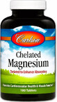 Магній Хелат, Chelated Magnesium, Carlson, 180 таблеток