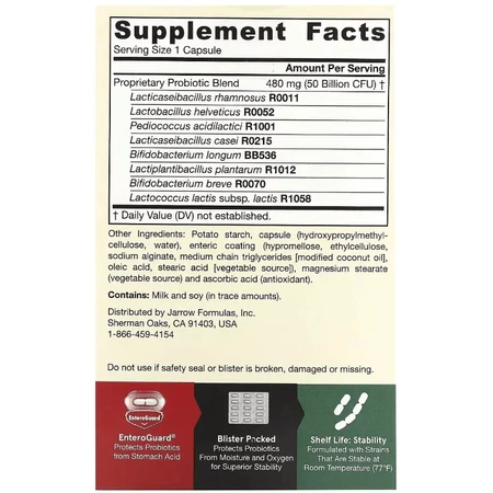 Пробіотики, 50 млрд КУО, Jarro-Dophilus EPS, Jarrow Formulas, 30 вегетаріанських капсул: ціни та характеристики