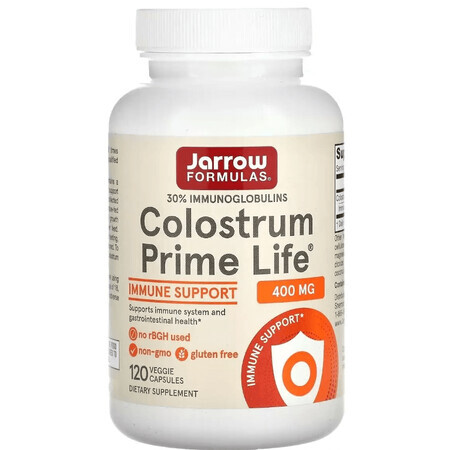Молозиво, 400 мг, Colostrum Prime Life, Jarrow Formulas, 120 вегетеріанських капсул