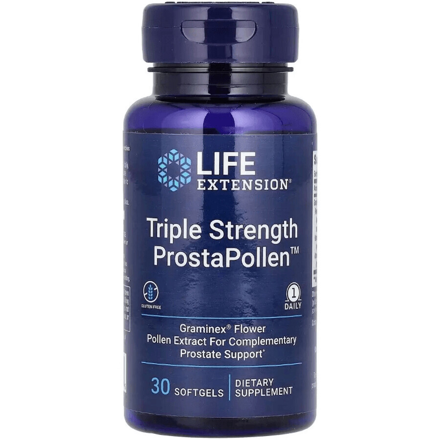 Защита тройной силы мужского здоровья, Triple Strength ProstaPollen, Life Extension, 30 гелевых капсул: цены и характеристики