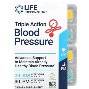 Защита Артериального давления тройного действия, Triple Action Blood Pressure, Life Extension, 2 упаковки по 30 вегетарианских таблеток