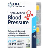 Защита Артериального давления тройного действия, Triple Action Blood Pressure, Life Extension, 2 упаковки по 30 вегетарианских таблеток