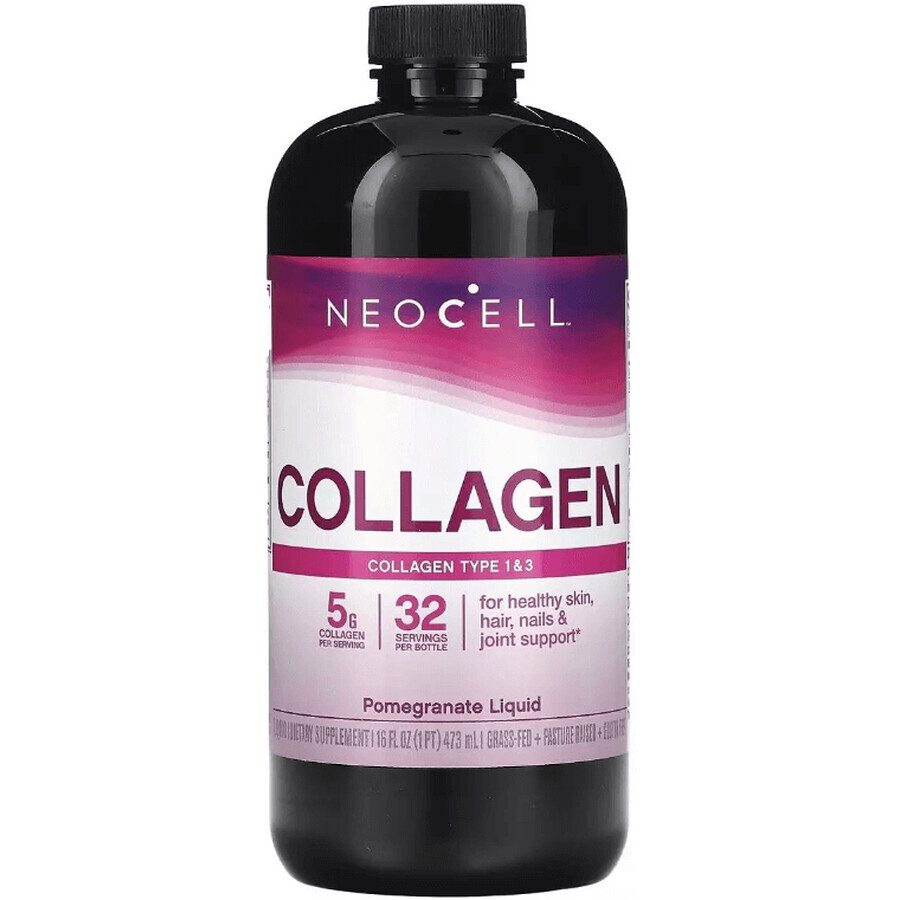 Рідкий Колаген типу 1 та 3, Смак Гранату, Collagen Type 1 & 3 Liquid, NeoCell, 473 мл: ціни та характеристики