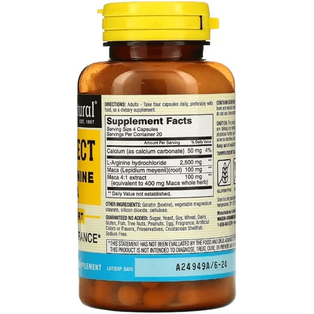 Підтримка Чоловічої Сили з L-аргініном та макою, Vein Erect with L-Arginine & Maca, Mason Natural, 80 капсул: ціни та характеристики