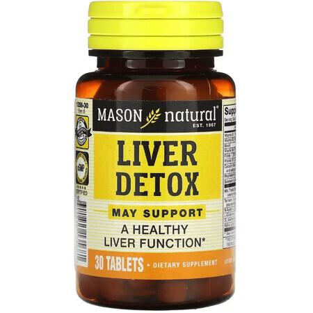 Детокс печени, Liver Detox, Mason Natural, 30 таблеток