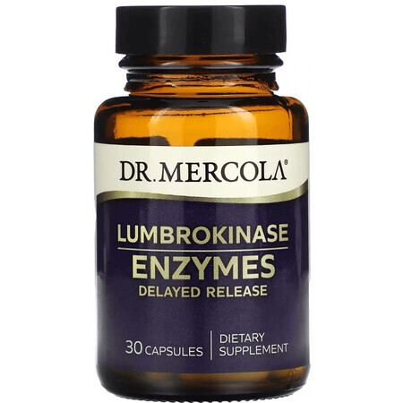 Ферменты для переваривания белка, Люмброкиназа, Lumbrokinase Enzymes, Dr. Mercola, 30 капсул
