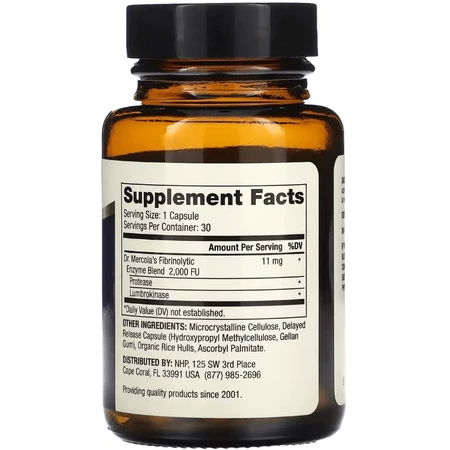 Ферменты для переваривания белка, Люмброкиназа, Lumbrokinase Enzymes, Dr. Mercola, 30 капсул: цены и характеристики