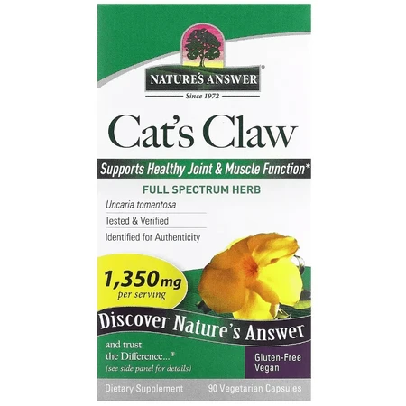 Кошачий коготь, 1350 мг, Cat's Claw, Nature's Answer, 90 вегетарианских капсул: цены и характеристики
