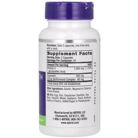 Кверцетин Natrol Quercetin Complex, 50 капсул: цены и характеристики