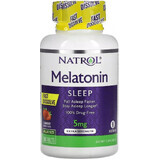 Мелатонін швидкорозчинний підвищеної сили, 5 мг, смак полуниці, Melatonin, Fast Dissolve, Extra Strength, Natrol, 150 таблеток