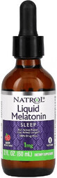 Мелатонин в каплях, 1 мг, вкус ягод, Liquid Melatonin, Natrol, 60 мл