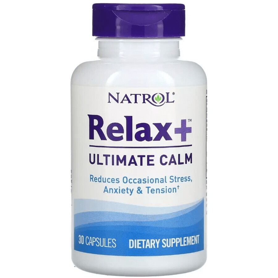 Глибокий спокій та врівноваженість, Relax+, Ultimate Calm, Natrol, 30 капсул: ціни та характеристики
