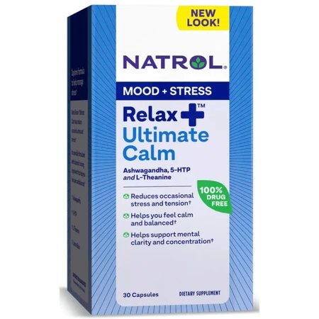 Глубокое спокойствие и уравновешенность, Relax +, Ultimate Calm, Natrol, 30 капсул: цены и характеристики