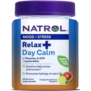 Розслаблення та спокій, Relax+, смак фруктів, Day Calm, Natrol, 60 жувальних цукерок