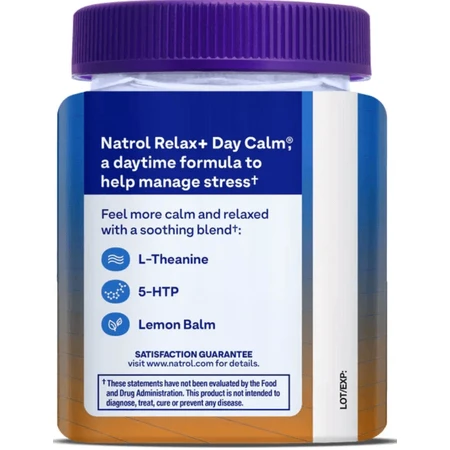 Розслаблення та спокій, Relax+, смак фруктів, Day Calm, Natrol, 60 жувальних цукерок: ціни та характеристики