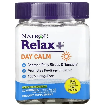 Розслаблення та спокій, Relax+, смак фруктів, Day Calm, Natrol, 60 жувальних цукерок: ціни та характеристики