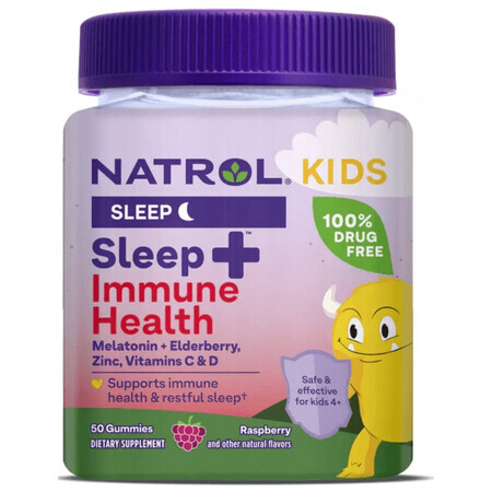 Здоровый сон и иммунитет для детей, вкус ягод, Kids, Sleep + Immune Health, Natrol, 50 жевательных конфет