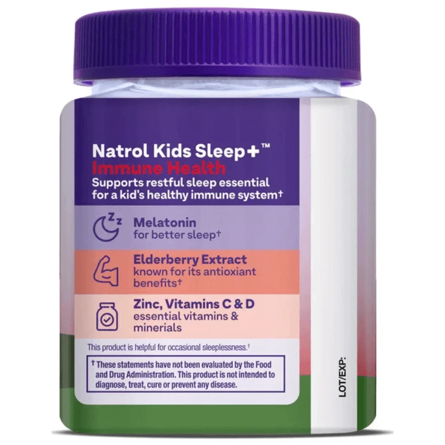 Здоровый сон и иммунитет для детей, вкус ягод, Kids, Sleep + Immune Health, Natrol, 50 жевательных конфет: цены и характеристики