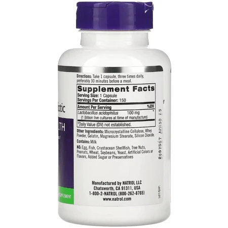 Пробіотик ацидофілус, 1 мільярд, Acidophilus Probiotic, Natrol, 150 капсул: ціни та характеристики
