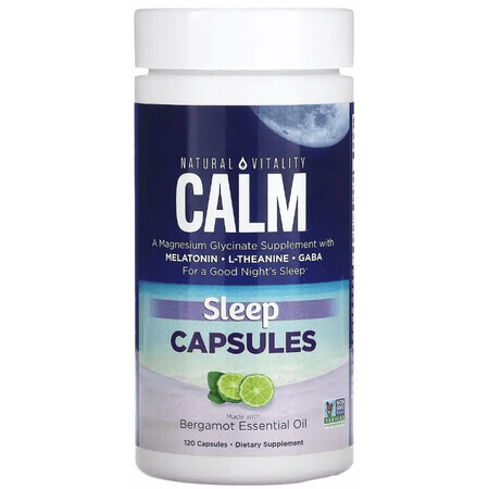 Спокійний сон з ефірною олією бергамоту, CALM, Sleep Capsules with Bergamot Essential Oil, Natural Vitality, 120 капсул