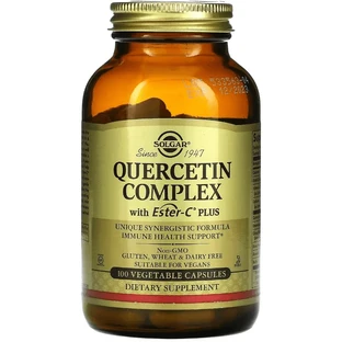 Комплекс Кверцетину з Вітаміном С, Quercetin Complex with Ester-C Plus, Solgar, 100 вегетеріанських капсул